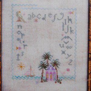 Brightneedle Key West Sampler cross stitch chart Duval Street pink house pattern